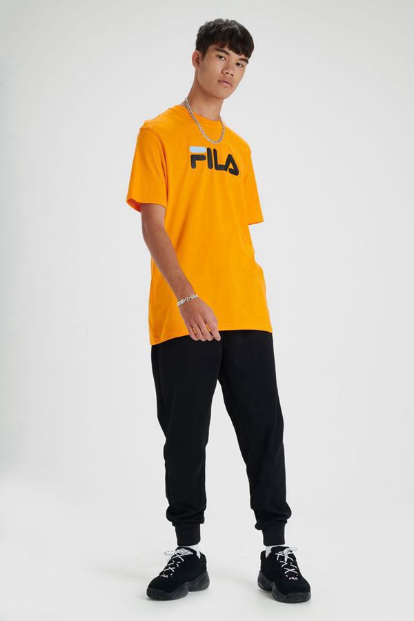 Fila Eagle Men's T-Shirts - Orange/Black/Blue,NZ 57-32958